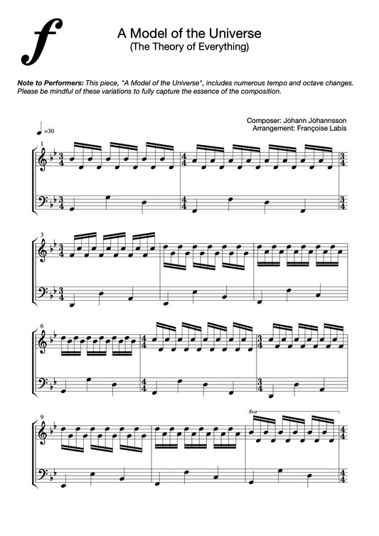 A Model of the Universe – Piano Sheet Music Now Available