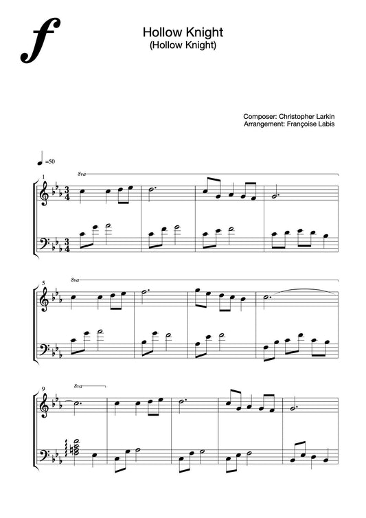 Hollow Knight – Piano Sheet Music Now Available