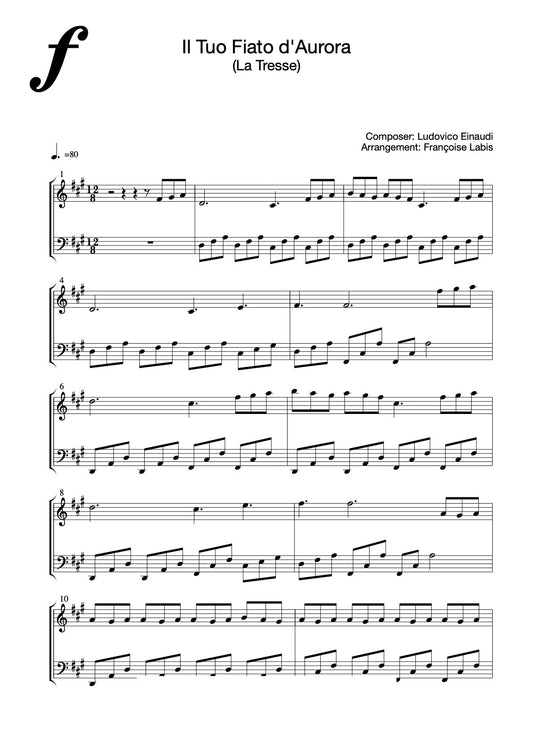 Il Tuo Fiato d’Aurora – Piano Sheet Music Now Available
