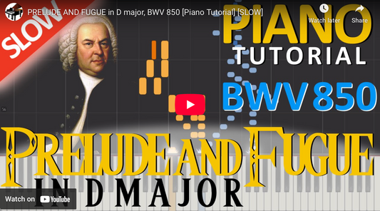 Synthesia-type Tutorial: Prelude No. 5 in D Major, BWV 850, WTC I