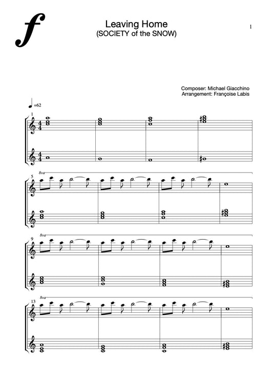 Society Of The Snow – Leaving Home – Piano Sheet Music Now Available