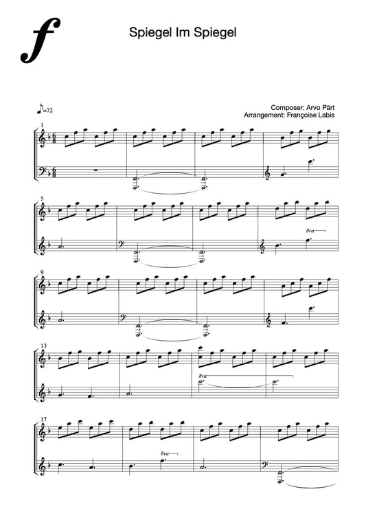 Spiegel Im Spiegel – Piano Sheet Music Now Available