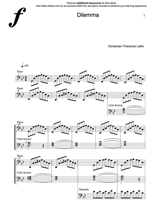 Dilemma – Françoise Labis - Piano Sheet Music (PDF Download)