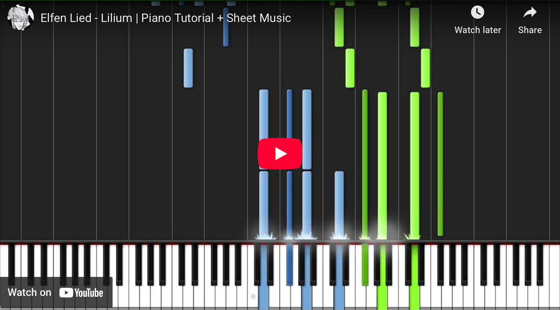 Synthesia-type Tutorial: Opening Theme: Elfen Lied ” Lilium “