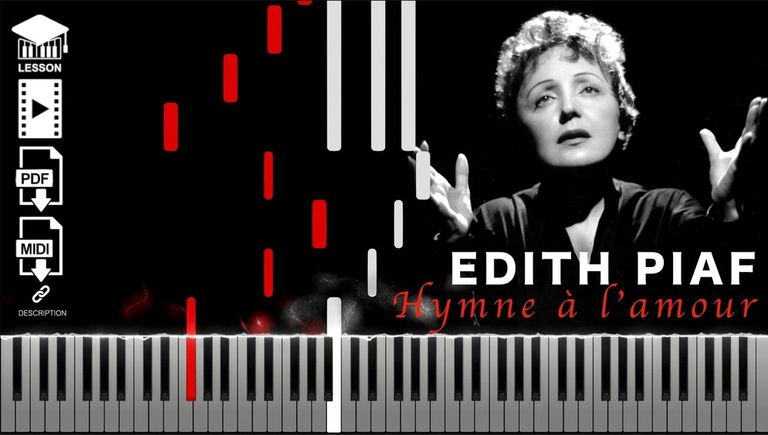 Hymne à l'amour - Edith Piaf - Synthesia-type Piano Tutorial
