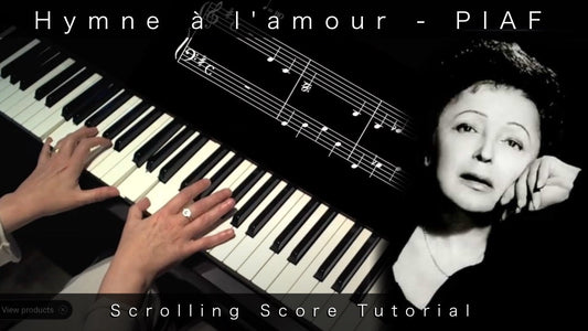 Hymne à l'amour - Edith Piaf - Piano Tutorial with Scrolling Score