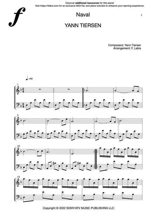 Naval – Piano Sheet Music Now Available