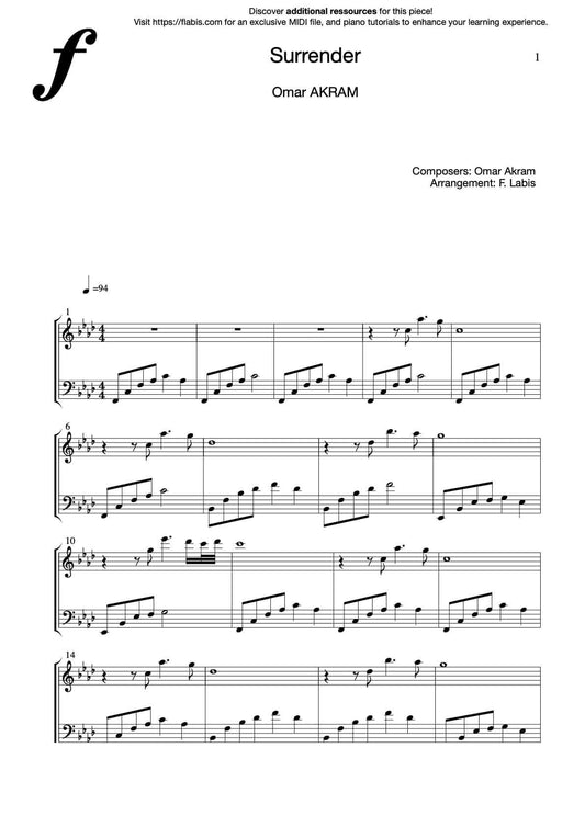 Surrender – Omar Akram - Piano Sheet Music (PDF Download)