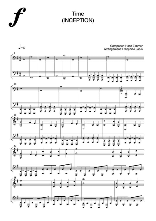 Time (From Inception) – Piano Sheet Music (PDF Download)