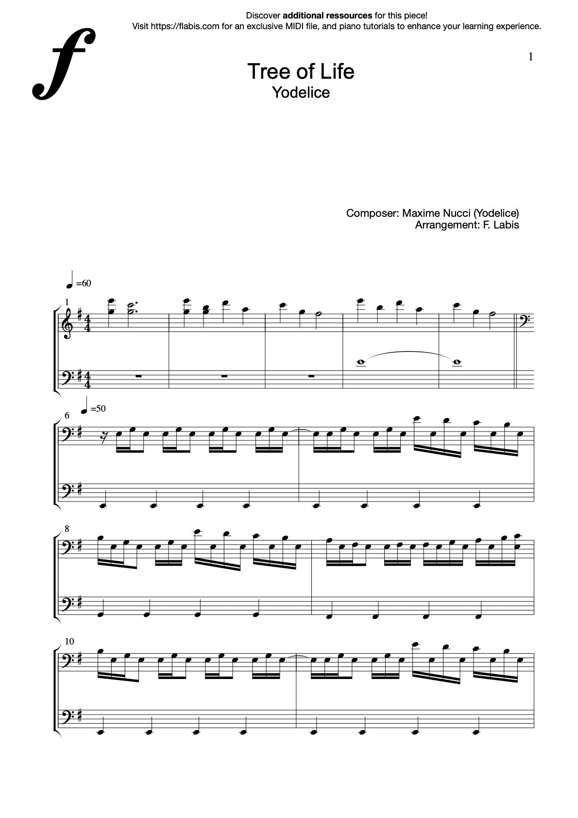 Tree of Life – Piano Sheet Music (PDF Download)