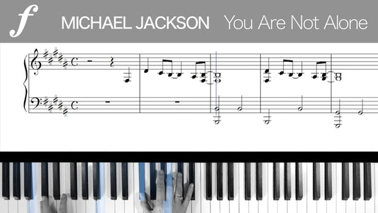 You are not Alone - Piano tutorial with scrolling sheet music
