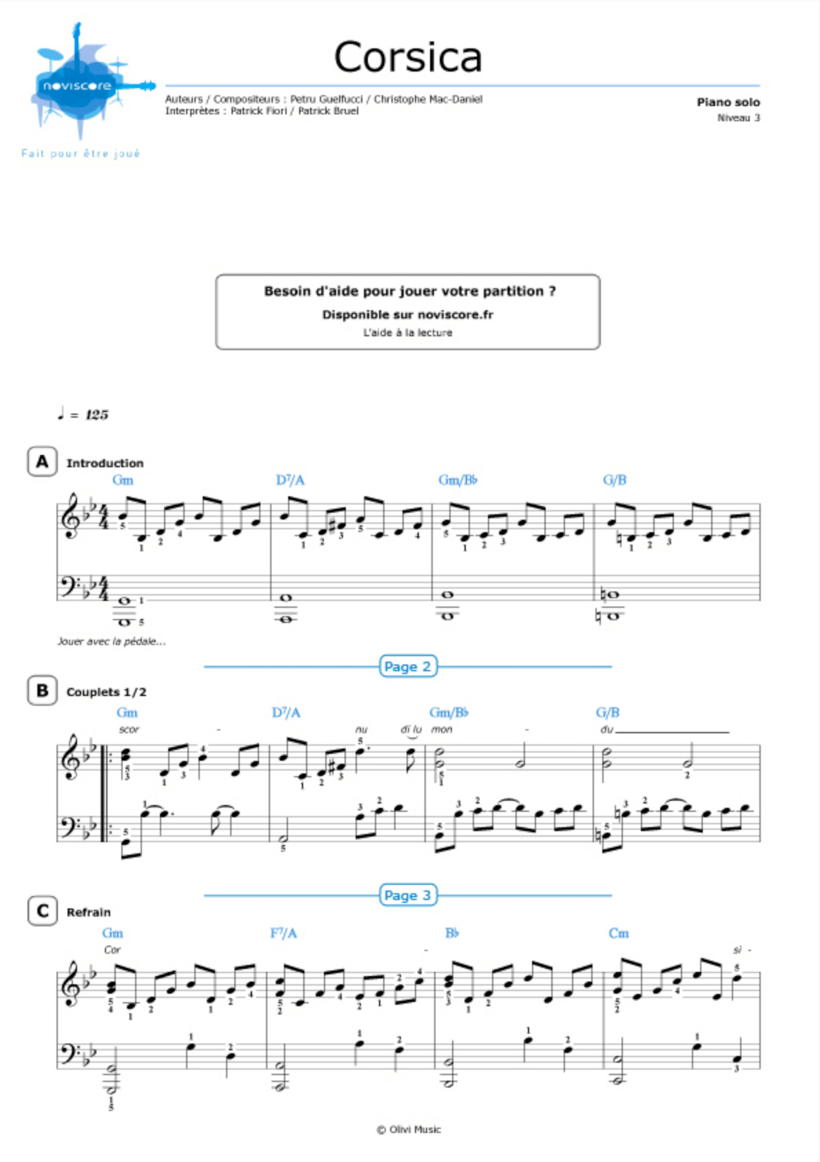 Corsica – Piano Sheet Music Now Available