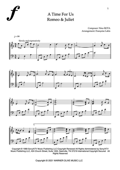 A Time for Us (From Romo & Juliet) – Piano Sheet Music (PDF Download)