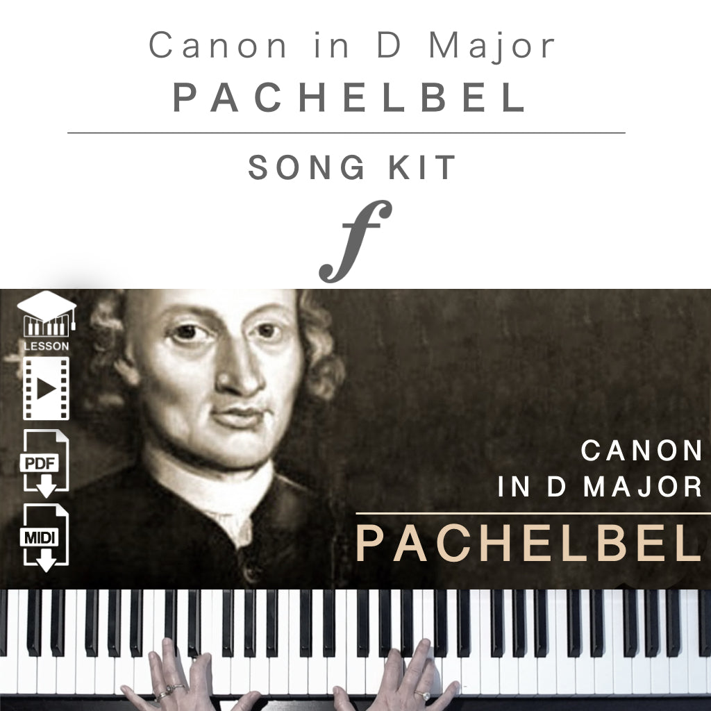 Piano Kit with all the learning resources you need to learn and master “Canon in D Major” on piano.