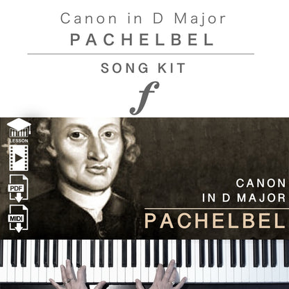 Piano Kit with all the learning resources you need to learn and master “Canon in D Major” on piano.
