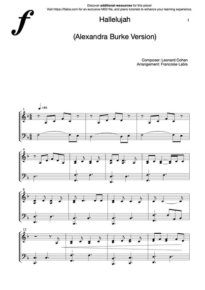 Hallelujah – Piano Sheet Music (PDF Download)
