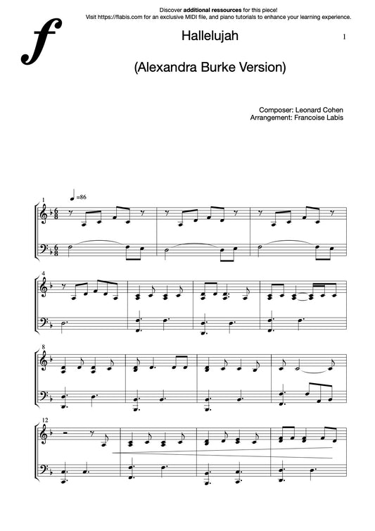 Hallelujah – Piano Sheet Music (PDF Download)