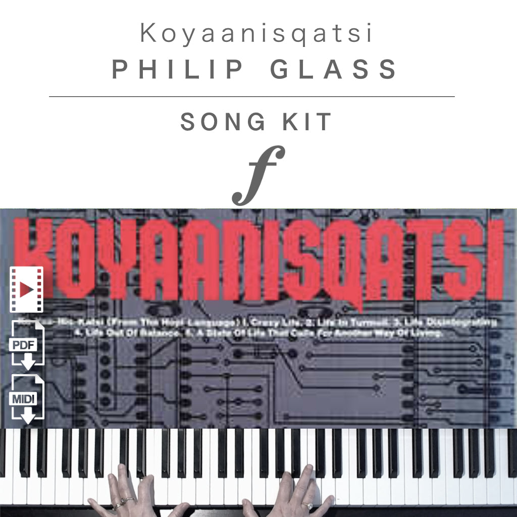 Piano Kit with all the learning resources you need to learn and master “Koyaanisqatsi” on piano.