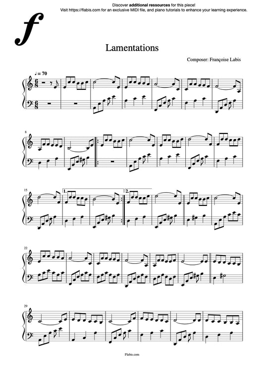 Lamentations – Piano Sheet Music (PDF Download)