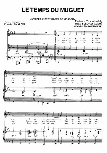 Le Temps du Muguet – Moscow Nights – Piano Sheet Music (PDF Download)