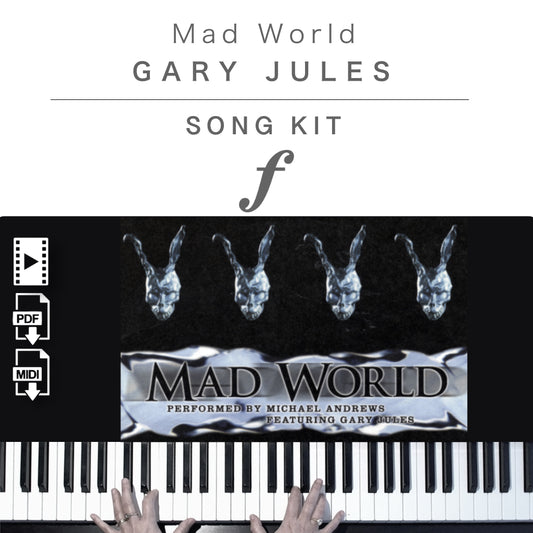 Piano Kit with all the learning resources you need to learn and master “Mad World” on piano.