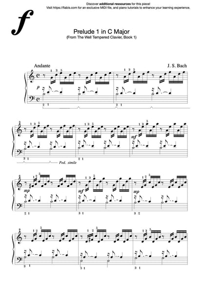 Prelude 1 in C Major, WTC I – Piano Sheet Music (PDF Download)