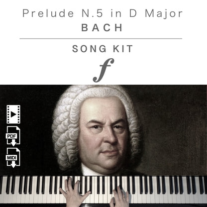 Piano Kit with all the learning resources you need to learn and master “Prelude No. 5 in D Major, BWV 850, WTC I” on piano.