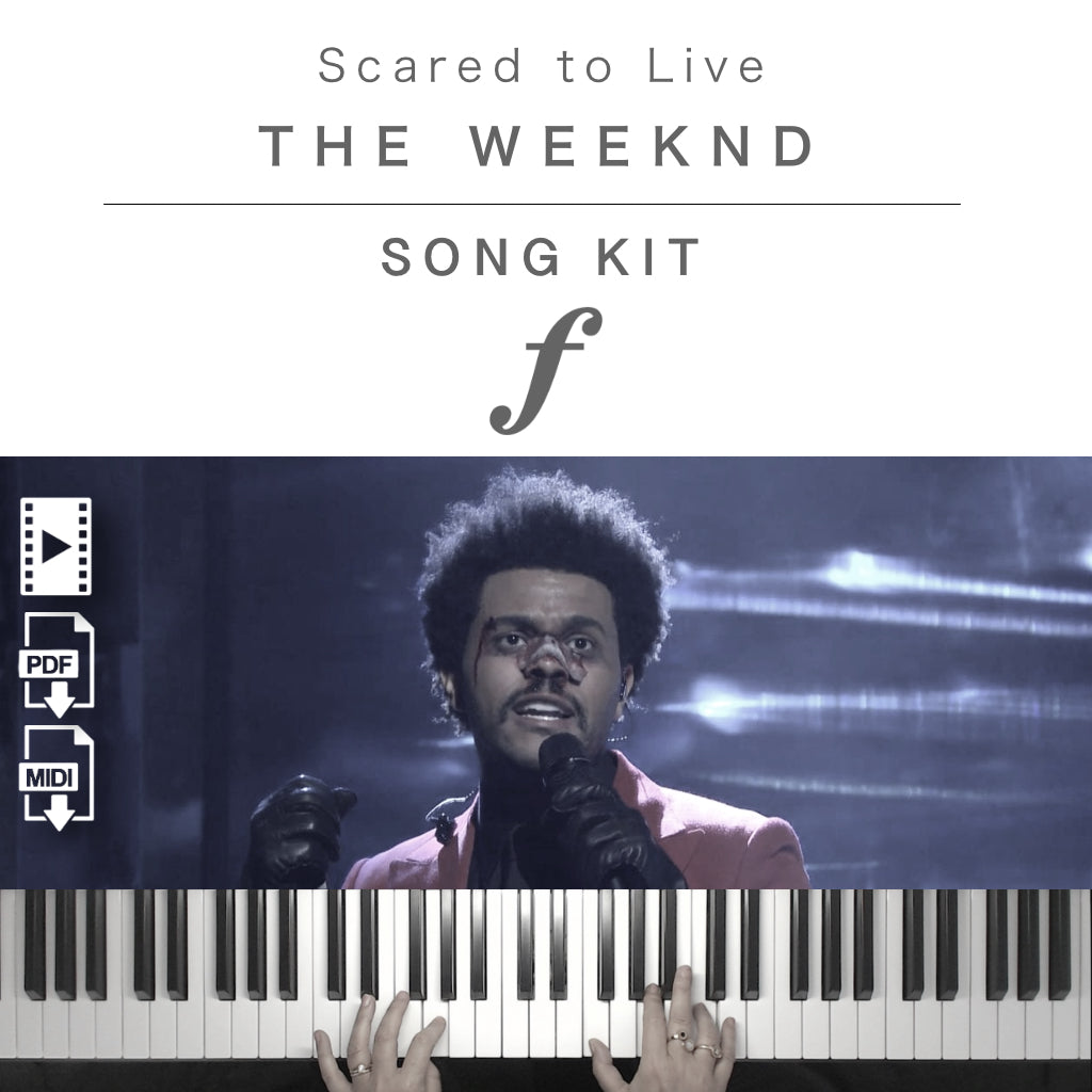 Piano Kit with all the learning resources you need to learn and master “Scared to Live” on piano.
