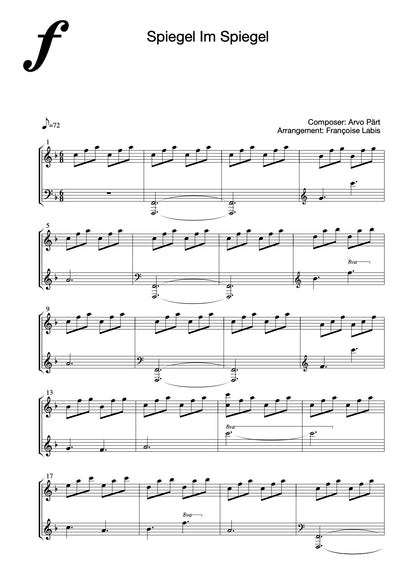 Spiegel Im Spiegel – Piano Sheet Music (PDF Download)