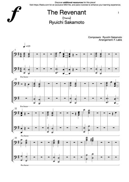 The Revenant Main Theme – Piano Sheet Music (PDF Download)
