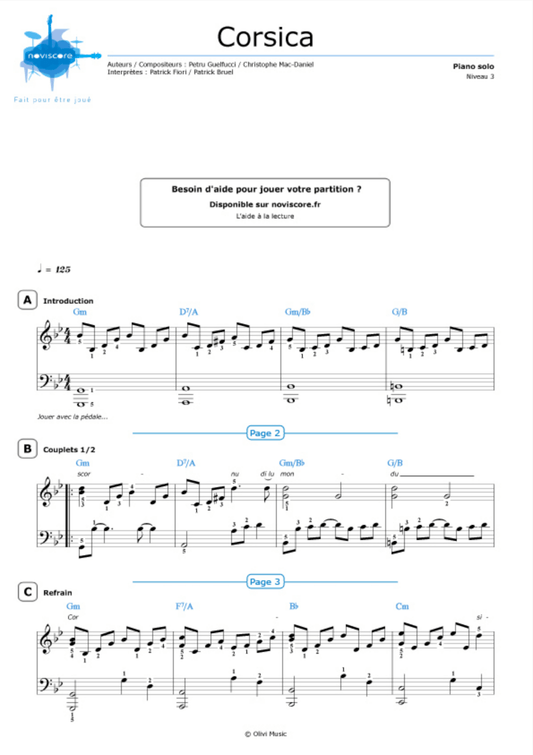 Corsica – Piano Sheet Music (PDF Download)